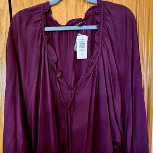 Torrid Eggplant Peasant Blouse